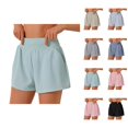 thumbnail image 1 of Athletic Running Shorts for Women Summer Casual Elastic High Waist Relaxed Fit Workout Yoga Gym Shorts with Pockets, 1 of 5