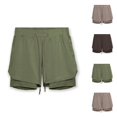 thumbnail image 1 of Athletic Running Shorts for Women Summer Casual Elastic Waist Double Layer Lightweight Breathable Workout Gym Shorts, 1 of 4