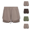 thumbnail image 1 of Athletic Running Shorts for Women Summer Casual Elastic Waist Double Layer Lightweight Breathable Workout Gym Shorts, 1 of 4