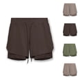 thumbnail image 1 of Athletic Running Shorts for Women Summer Casual Elastic Waist Double Layer Lightweight Breathable Workout Gym Shorts, 1 of 4