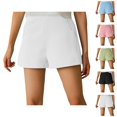 thumbnail image 1 of Athletic Running Shorts for Women Summer Casual High Waisted Relaxed Fit Ribbed Workout Yoga Gym Shorts with Pockets, 1 of 3
