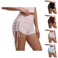 thumbnail image 1 of Athletic Running Shorts for Women Summer Elastic High Waist Slim Fit Ruched Side Workout Gym Yoga Compression Shorts, 1 of 7