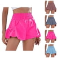 thumbnail image 1 of Athletic Running Shorts for Women Summer Lightweight Breathable Elastic High Waist Quick Drying Flowy Shorts with Pockets, 1 of 7