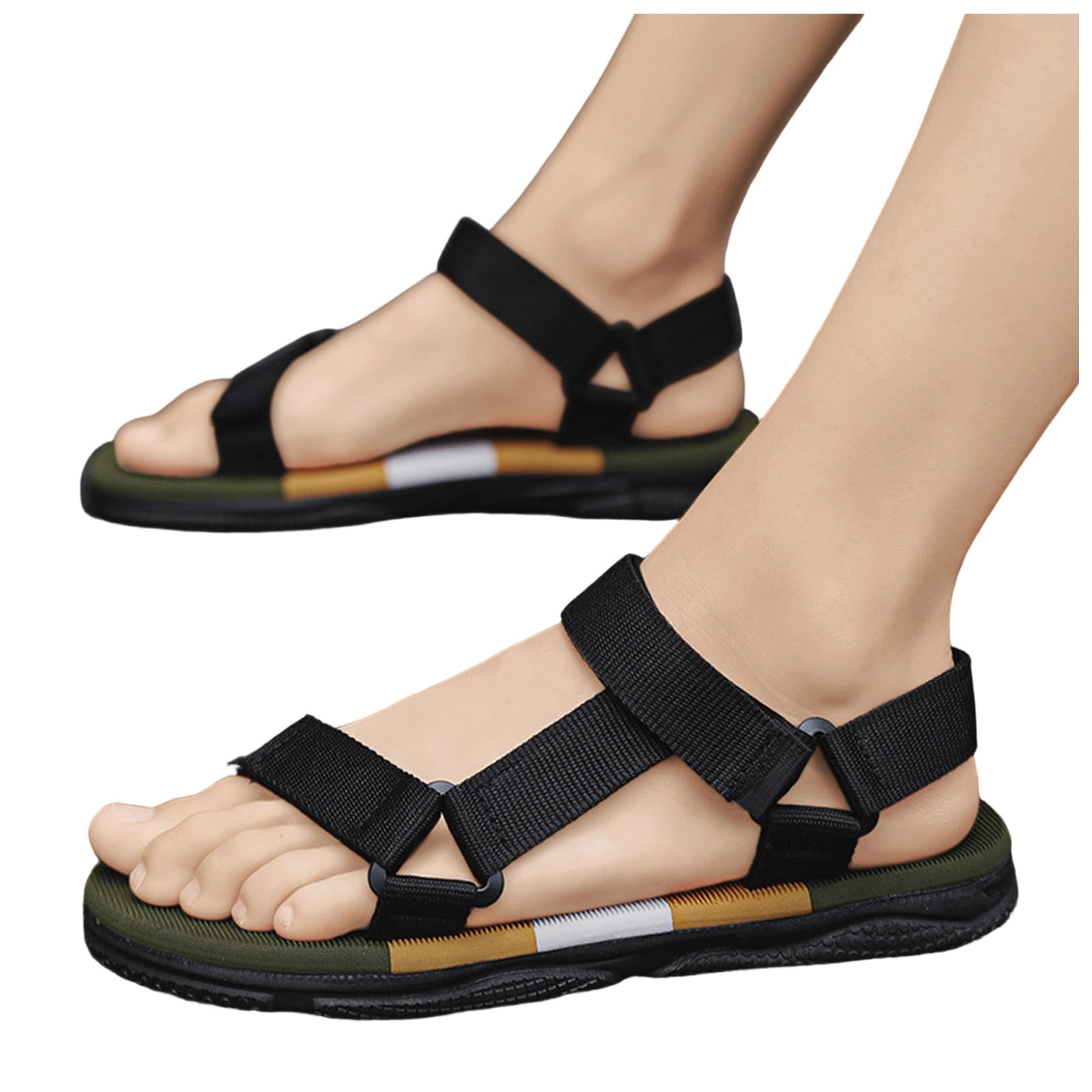 Athletic Sandals for Men Open Toe Antislip Water Beach Shoes Adjustable ...