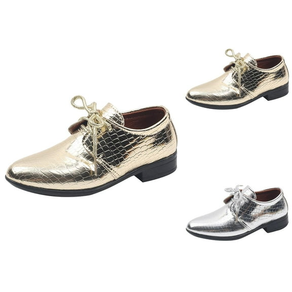 Athletic Shoes Boys Sneakers Boys Leather Shoes Four Seasons New Pattern Fashion Simple And Solid Color Comfortable Non Lace Up Pointed Toe Dance Performance Shoes