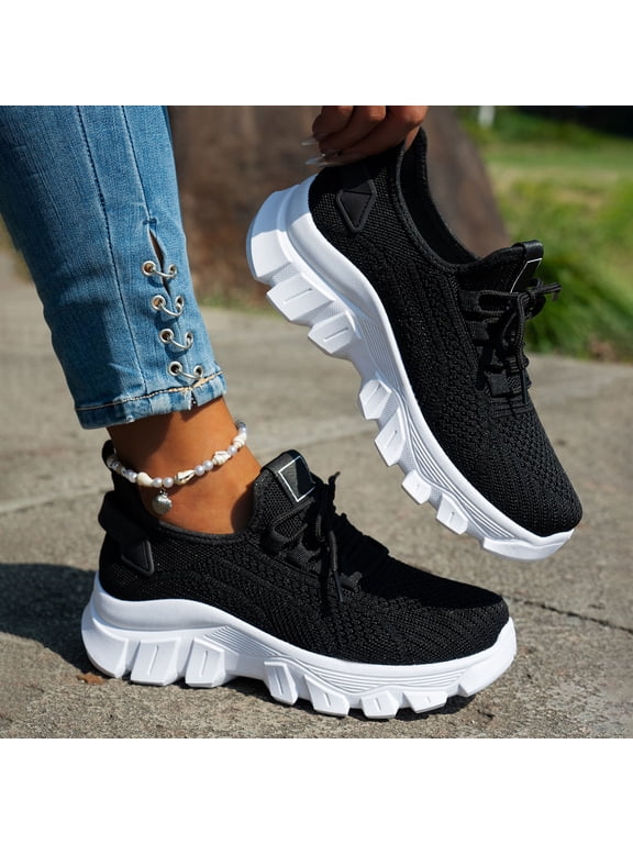 Athletic Shoes Women,Women's Running Shoes,Shoes for Women Sneakers,Womens Shoes Running Sneakers Tennis Non Slip Walking Gym Workout Athletic Comfortable Fashion saport Casual Shoe,Black,6