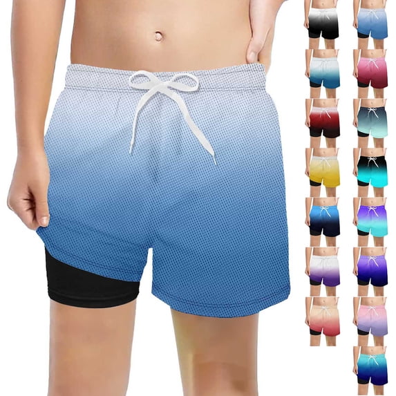 Athletic Shorts Boys Elastic Waist Drawstring Mesh Running Shorts Compression Liner Baseball Soccer Shorts Summer Shorts for Boys 5-6 Years