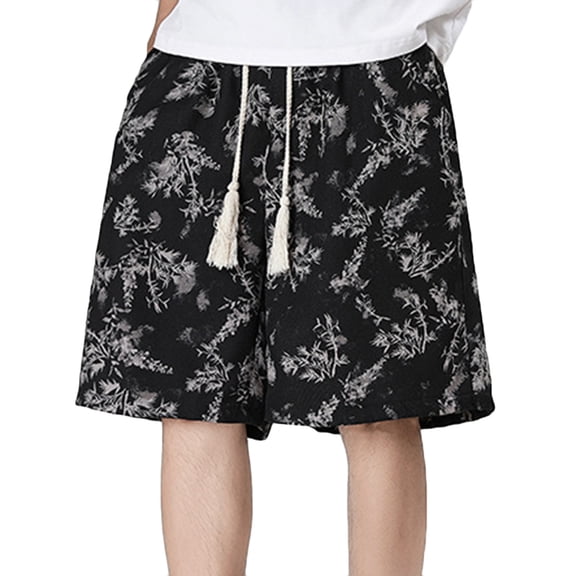 Athletic Shorts Clearance, Mens Casual Fashion Printed Shorts Drawstring Elastic Waist Shorts Pants