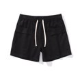thumbnail image 1 of Athletic Shorts Clearance, Mens Casual Fashion Solid Drawstring Elastic Waist Short Multiple Pockets Short Pants, 1 of 5
