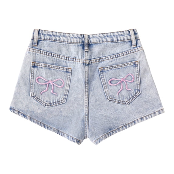 Athletic Shorts For Girls Size 7 Girl's Ripped Jean Shorts Frayed Raw Hem Elastic Waist Casual Summer Kid Denim Shorts Girl Shorts Sizes 4-16