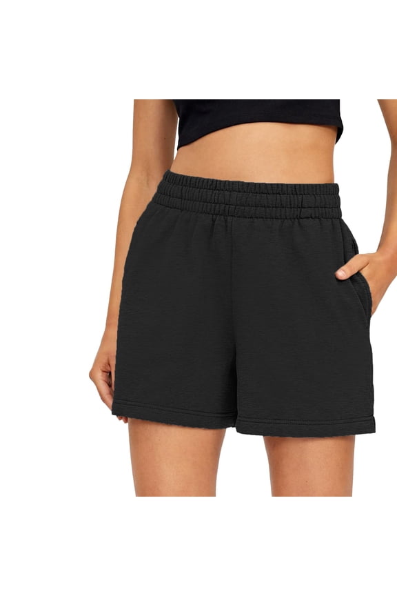 Athletic Shorts For Women Casual Summer Drawstring Comfy Elastic High Waist Running With Pockets Pants