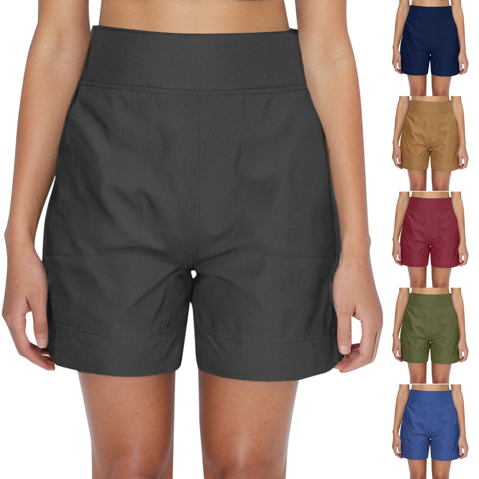 GAYHAY Women's Biker Shorts With Pockets - High Waist, 8" Inseam, Black Spandex Workout Shorts - View #7