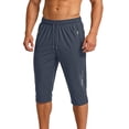 thumbnail image 1 of Athletic Shorts Ice Silk Quick Drying Stretch Shorts for Men Summer Workout Gym with Zipper Pockets Gray 8XL, 1 of 8