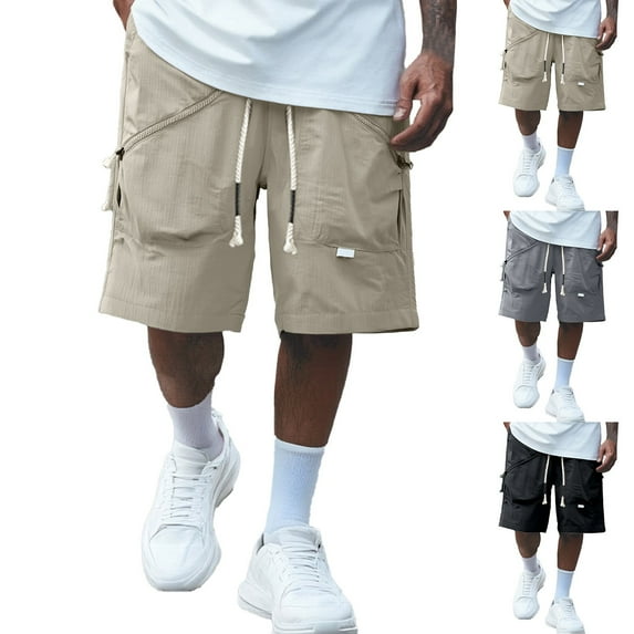 Athletic Shorts for Men Lightweight Outdoor Work Shorts for Men Lightweight Running Workout Gym Shorts Stretch Waist Athletic Gym Short Outdoor Hiking Shorts with Pockets