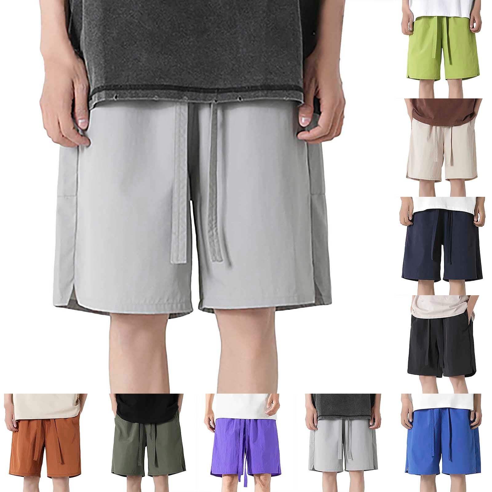 DARESAY Men's French Terry Gym Shorts 3-Pack - Lightweight Athletic Shorts With Pockets, Drawstring (Large) - View #5