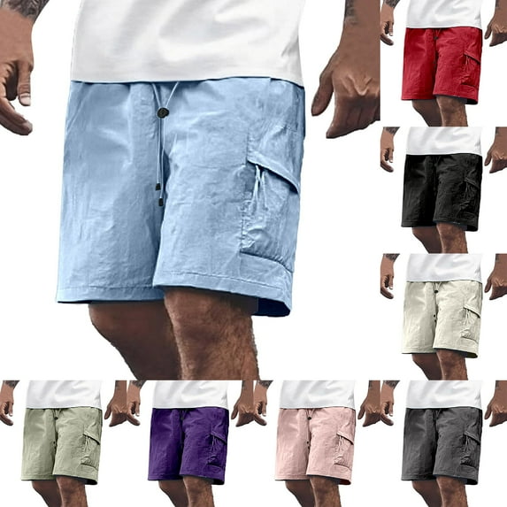 Athletic Shorts for Men - Men's Hiking Cargo Shorts Outdoor Work Casual Shorts with Pockets Quick Dry Athletic Workout Gym Shorts Outdoor Hiking Shorts with Pockets