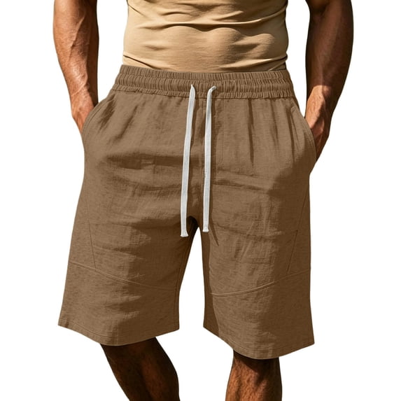 Athletic Shorts Men Solid Color Drawstring Casual Loose Fit Outdoor Work Elastic Waist Sweat Shorts Men With Pockets