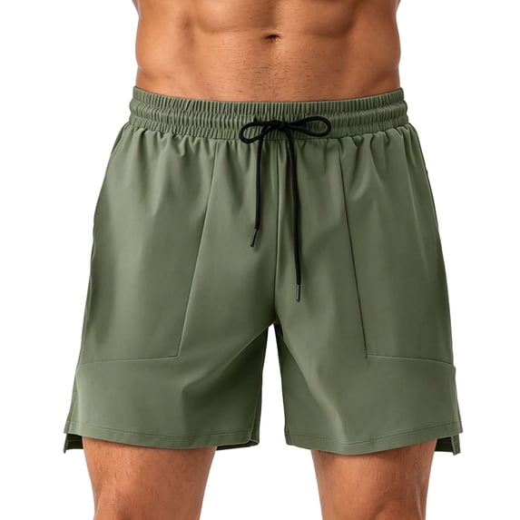 Athletic Shorts Men Solid Color Drawstring Casual Summer Workout Training Running Gym Sweat Shorts Men