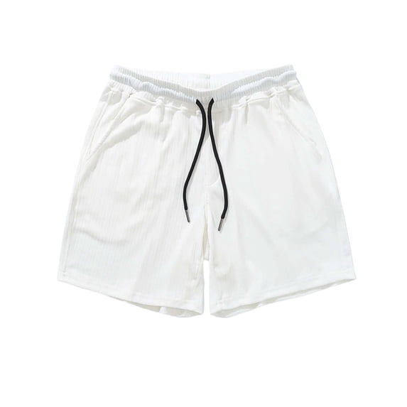 Athletic Shorts Men Solid Color Drawstring Casual Workout Beach Loose Fit Mid Length Summer Bottoms Sweat Shorts Men With Pockets