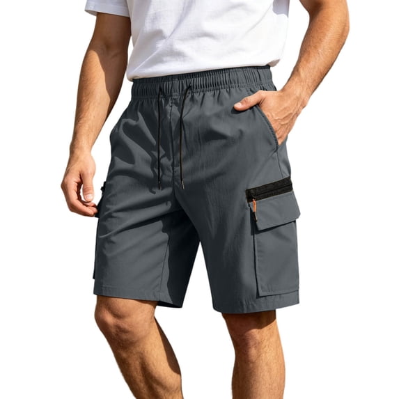 Athletic Shorts Men Solid Color Drawstring Spring Summer Outdoor Casual Trunks Elastic Waistband Sweat Shorts Men With Pockets