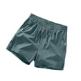 thumbnail image 1 of Athletic Shorts Men Solid Color Drawstring Spring Summer Zip Slit Trousers Large Size Tie Rope Five Point Pants Sweat Shorts Men With Pockets, 1 of 4