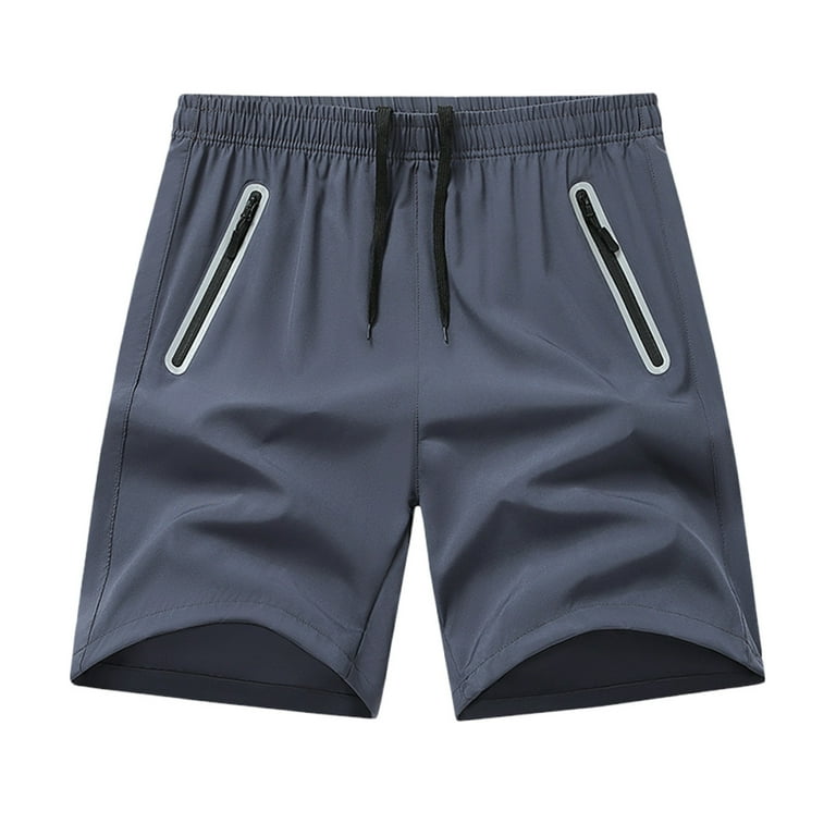 Athletic Shorts for Mens Inch Quick Dry Gym Workout Shorts Lace-Up Elastic Waist Beach Pants Athletic-Fit Quick Dry Active Shorts Gym Traning Track
