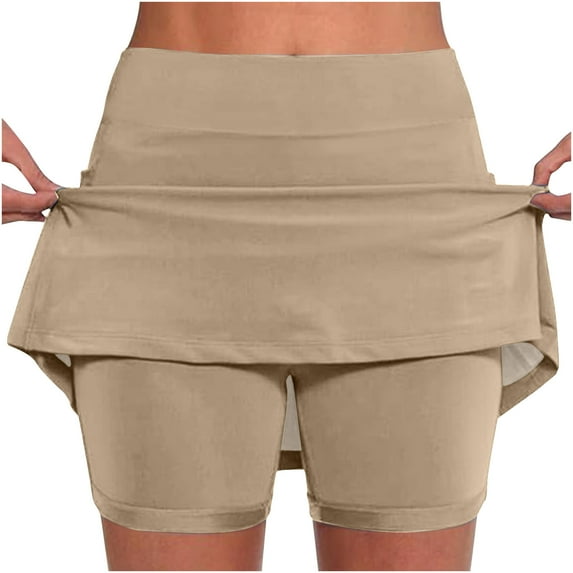 Athletic Shorts Women New Color Mid-Waist Skirt Pants Sports Casual Shorts Bottoming Skirt Pants Shorts for Women Trendy Brown M