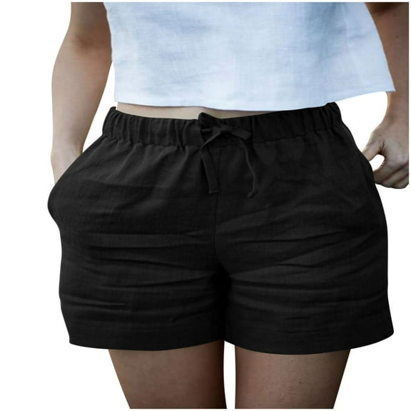 Athletic Shorts for Women Summer Lace-Up Elastic Waist Beach Shorts High Waisted Put On Strech Y2K Sweatwear Quick Dry Active Shorts Retro Dressy Shorts Going Out Beach Holiday Pants