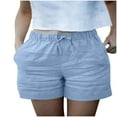 thumbnail image 1 of Athletic Shorts for Women Summer Lace-Up Elastic Waist Beach Shorts High Waisted Put On Strech Y2K Sweatwear Quick Dry Active Shorts Retro Dressy Shorts Going Out Beach Holiday Pants, 1 of 7