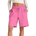 thumbnail image 1 of Athletic Shorts Womens Jogger Sweat Summer Loose Drawstring Bermuda Shorts with Pockets Pink S, 1 of 4