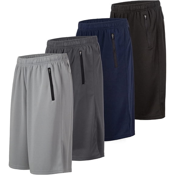 Athletic Shorts for Men - 4 Pack Men's Activewear Quick Dry Basketball Shorts - Workout, Gym, Running Set E, 4X-Large