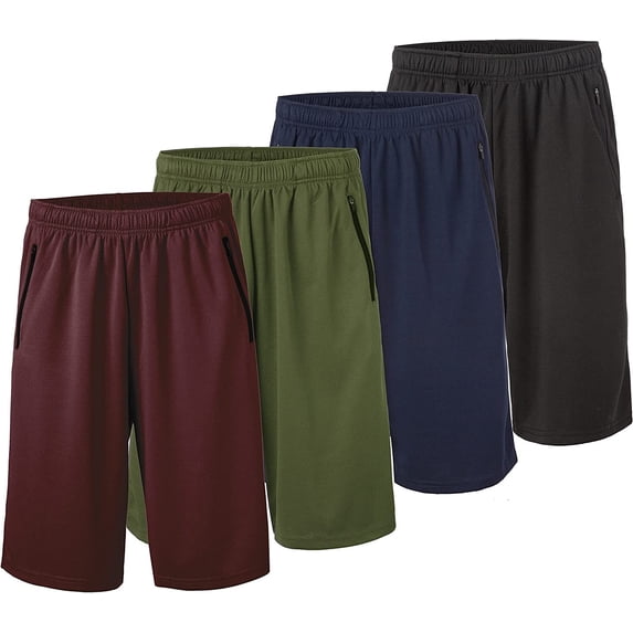 Athletic Shorts for Men - 4 Pack Men's Activewear Quick Dry Basketball Shorts - Workout, Gym, Running Set H, 4X-Large