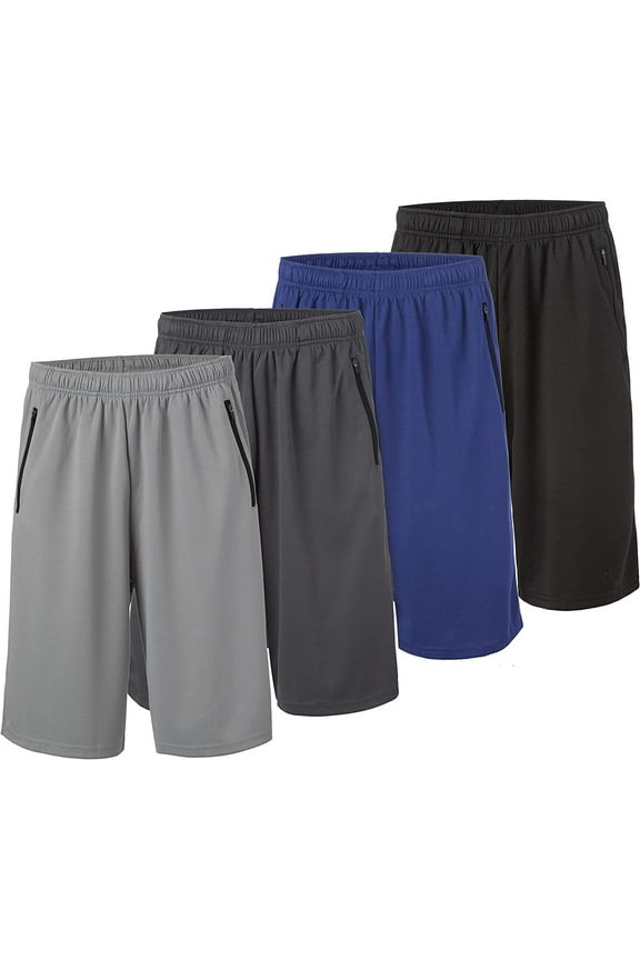 Athletic Shorts for Men - 4 Pack Men's Activewear Quick Dry Basketball Shorts - Workout, Gym, Running Set I, 3X-Large