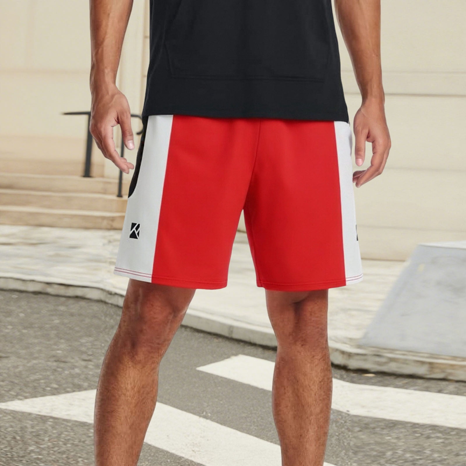 Athletic Shorts for Men Color Block Quick-Dry Basketball Shorts Elastic ...