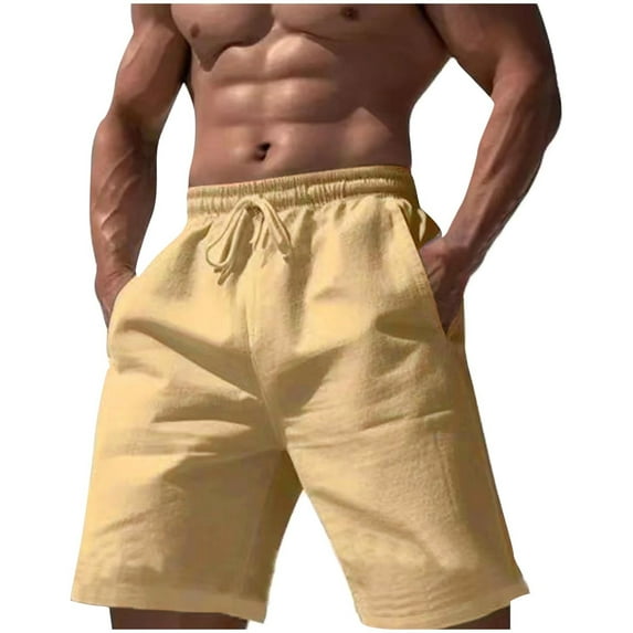 Athletic Shorts for Men, Men Casual Solid Summer With Pockets Drawstring Middle Waist Sport Short Pants