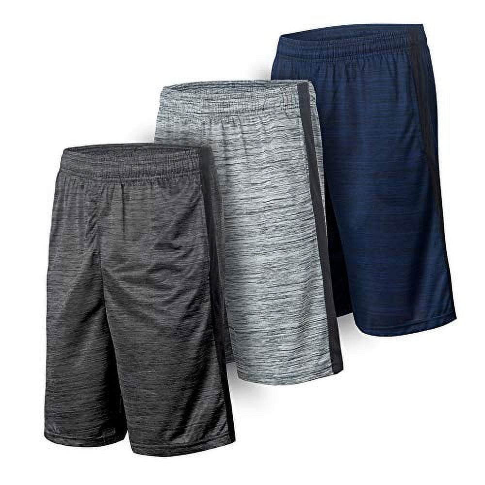 Essential Elemen's 3 or 5 Pack: Men's Active Quick-Dry Lightweight Workout Gym Basketball Shorts with Pockets (XX-Large, 3 Pack/Set A)