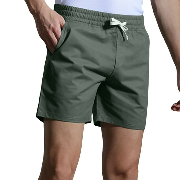 Athletic Shorts for Men Solid Color Tie Suit Cool Breathable 4 Inch Shorts Daily Wear Green M