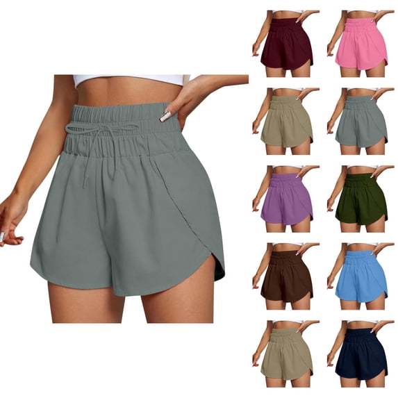 Athletic Shorts for Women 2026 Summer Elastic High Waist Quick Drying Workout Exercise Yoga Running Shorts