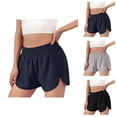 thumbnail image 1 of Athletic Shorts for Women 2026 Summer Elastic High Waist Side Split Hem Workout Exercise Gym Running Shorts with Pockets, 1 of 9