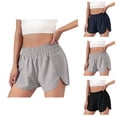 thumbnail image 1 of Athletic Shorts for Women 2026 Summer Elastic High Waist Side Split Hem Workout Exercise Gym Running Shorts with Pockets, 1 of 8