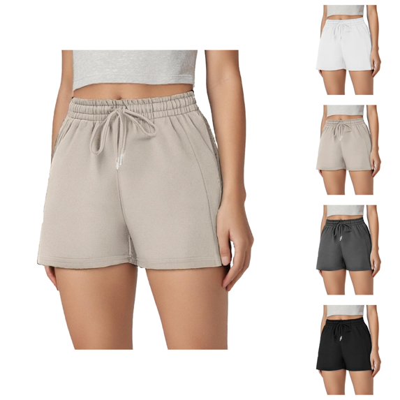Athletic Shorts for Women 2026 Summer Elastic Waist Drawstring Lightweight Workout Exercise Running Shorts with Pockets