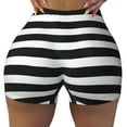 Athletic Shorts for Women, Black And White Stripes Seam Womens Shorts