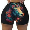 Athletic Shorts for Women, Colorful Flower Goat Wicking Seamless Womens