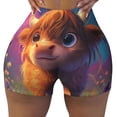 thumbnail image 1 of Athletic Shorts for Women, Cute Cow Field Seam Womens Shorts High Waisted Sport Running Workout Gym, 1 of 8