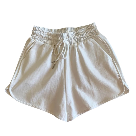 Athletic Shorts for Women Elastic High Waist Drawstring Solid Casual Comfy Workout Running Gym Shorts with Pockets