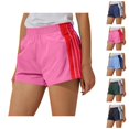 thumbnail image 1 of Athletic Shorts for Women Elastic Waist Relaxed Fit Striped Print Stretchy Summer Casual Workout Gym Shorts, 1 of 5