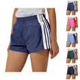 thumbnail image 1 of Athletic Shorts for Women Elastic Waist Relaxed Fit Striped Print Stretchy Summer Casual Workout Gym Shorts, 1 of 2
