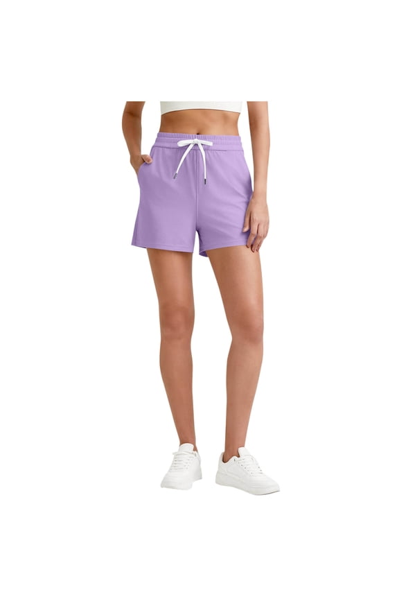Athletic Shorts for Women High Waisted Stretchy Drawstring Ripped Quick Dry Workout Sports Active Running Track Motion Shorts With Pockets
