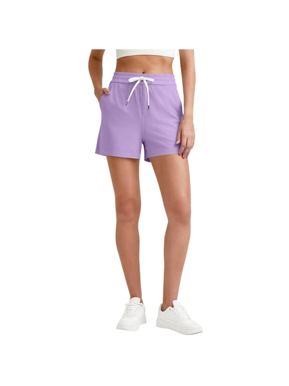 Athletic Shorts for Women High Waisted Stretchy Drawstring Ripped Quick Dry Workout Sports Active Running Track Motion Shorts With Pockets