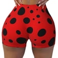 thumbnail image 1 of Athletic Shorts for Women, Ladybug Pattern Seam Womens Shorts High Waisted Sport Running Workout Gym, 1 of 8
